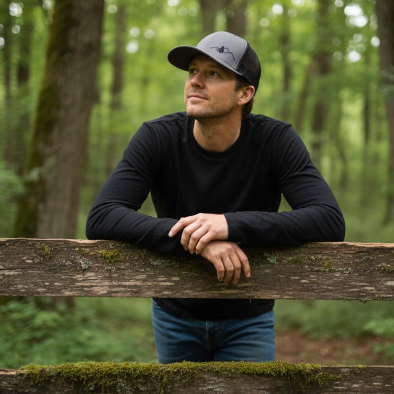 Lindo Trucker Hat [ Great Outdoors Design ] for Men and Women: Mid Profile Cap with Breathable Mesh Back and Adjustable Snap - Image 3